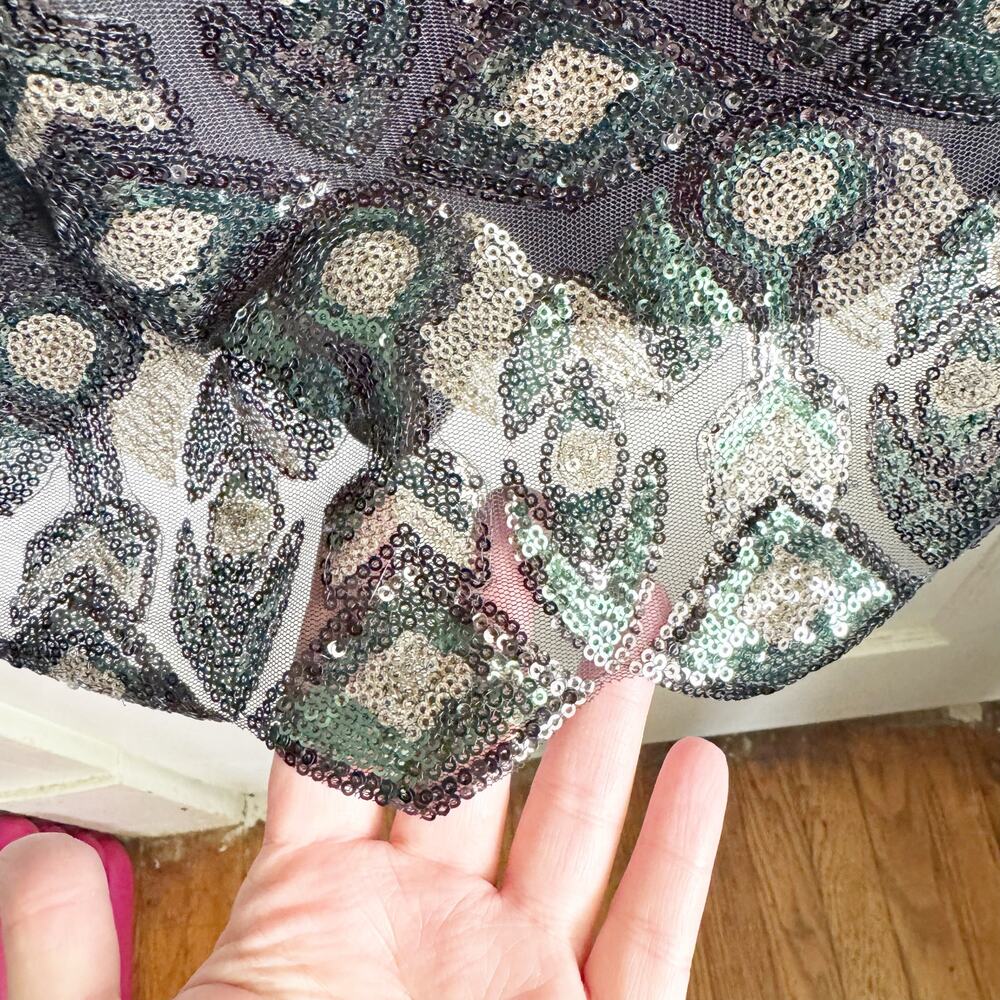 Katherine Kelly Gwen Sequin Sheath Dress Cap Sleeves Cocktail Event Sexy Size 2 - Picture 8 of 15